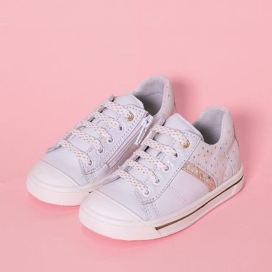 Bopy Baskets Fille | Scoobi Blanc Pois