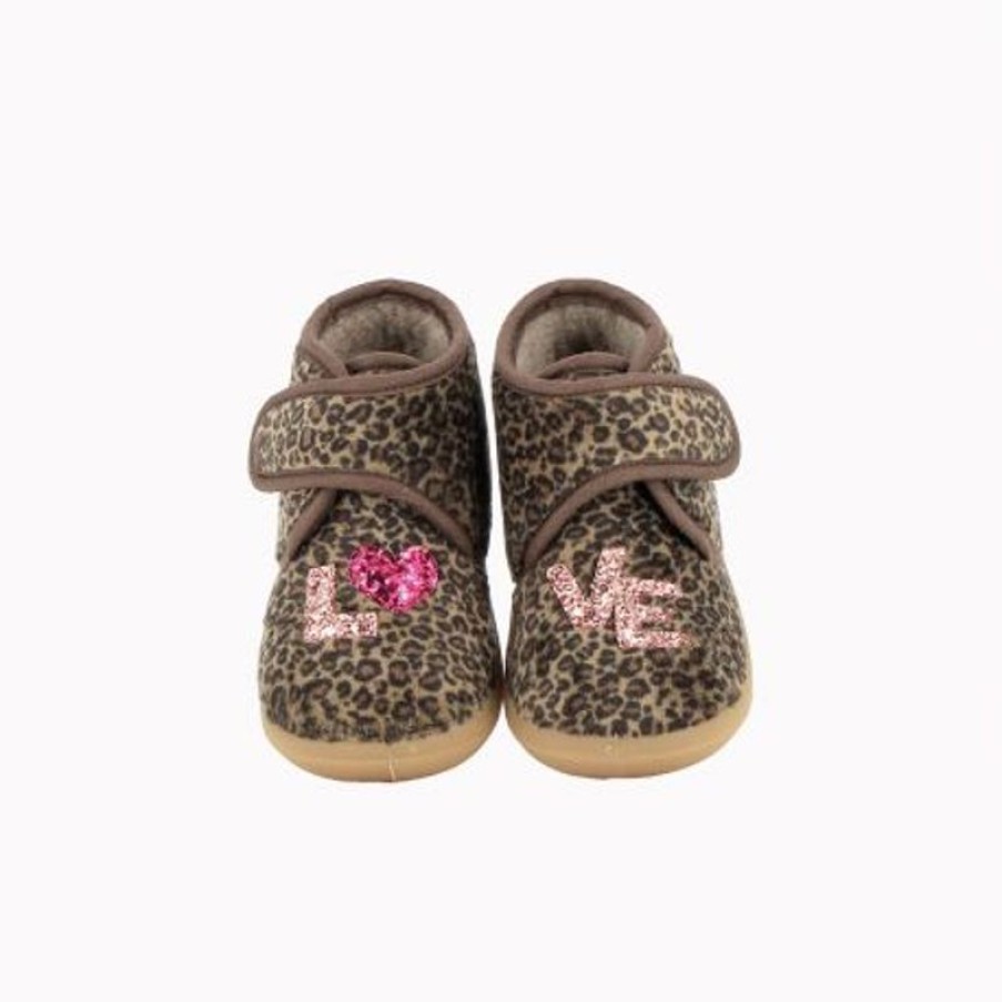 Bopy Chaussons Fille | Amour Beige Leopard