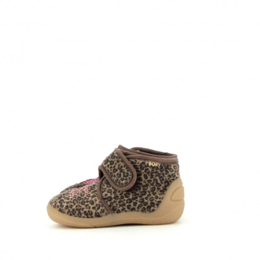 Bopy Chaussons Fille | Amour Beige Leopard